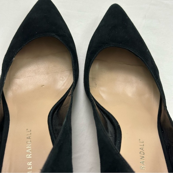 Loeffler Randall Pari Fringe Pumps Size 8.5 Black Heel Pointed Toe Suede Leather - Picture 9 of 13